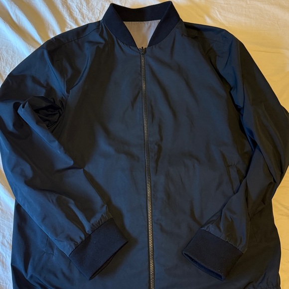 NWT theory men’s Amir reverse essential coat XL Bomber Jacket in Spring Taffeta - Picture 5 of 6